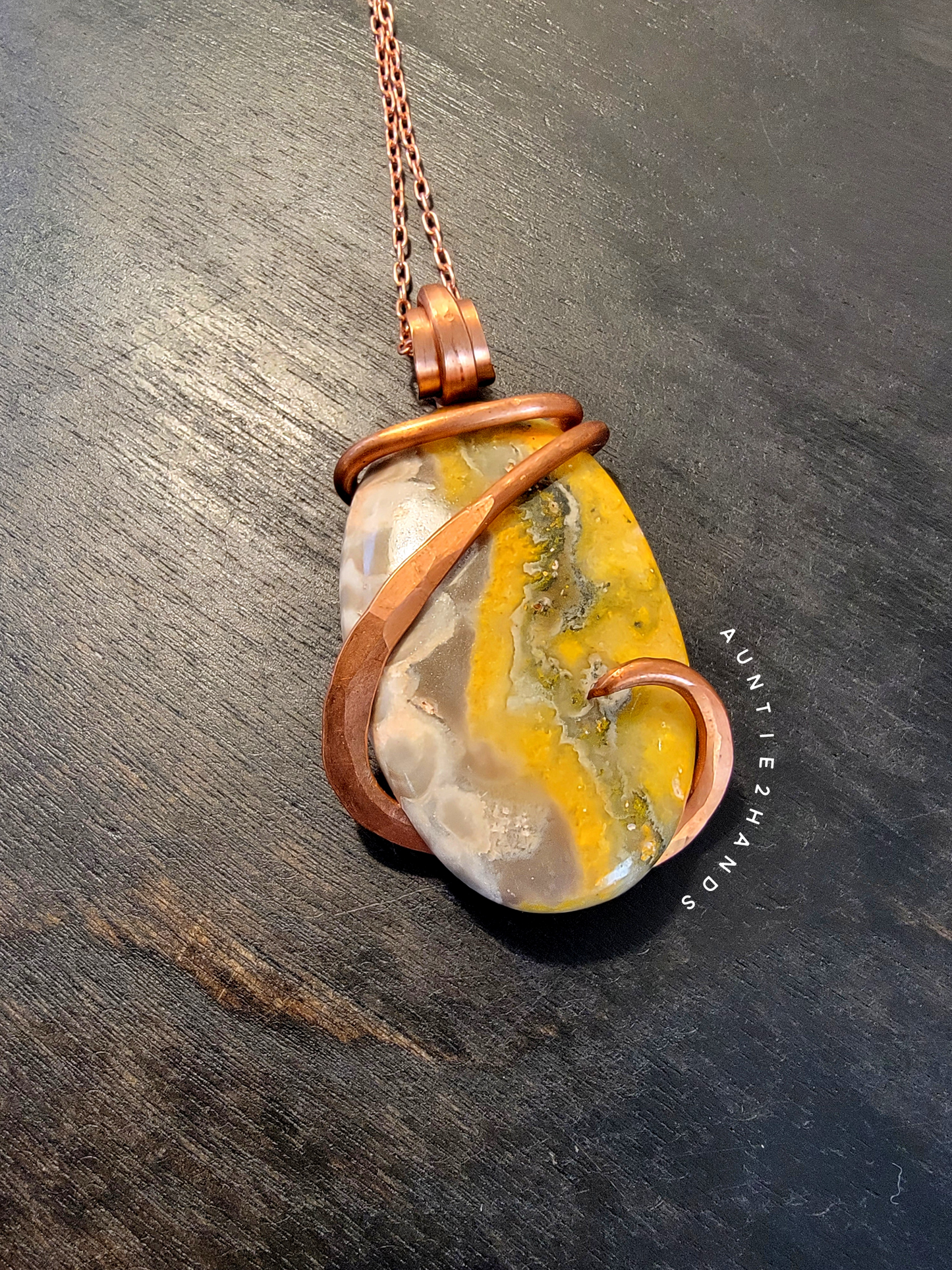 Bumblebee Jasper In Copper Pendant