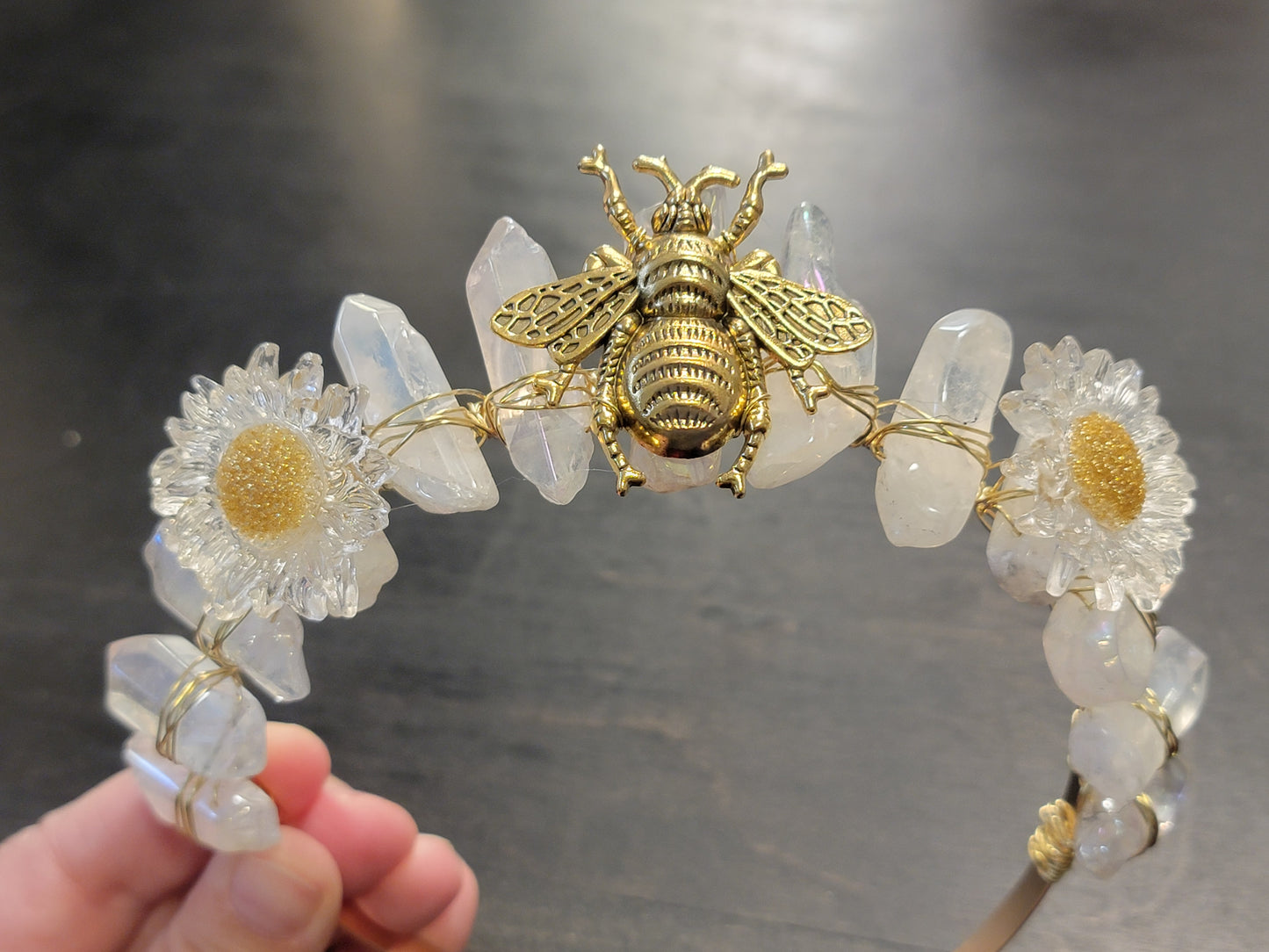 Queen Bee Quartz Moon inspired Crown