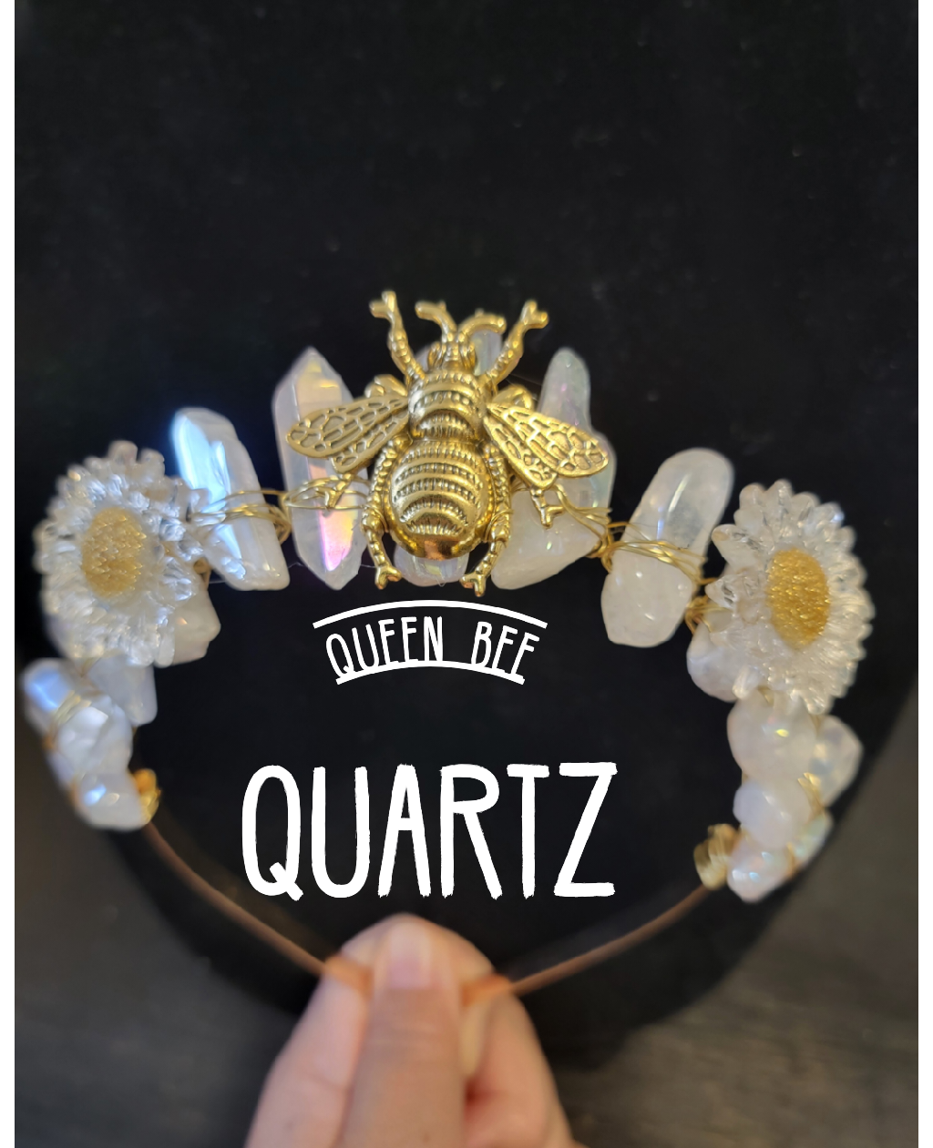 Queen Bee Quartz Moon inspired Crown