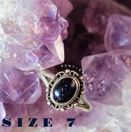 Goddess Gear: Blue Sandstone Sterling Silver Ring