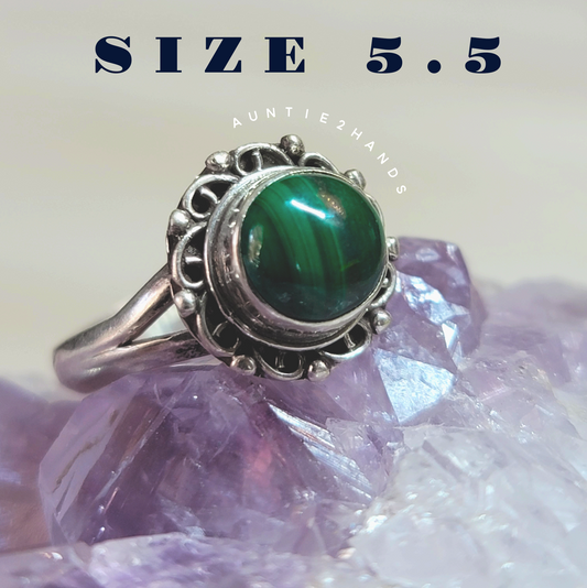 Goddess Gear: Malachite Sterling Silver Ring