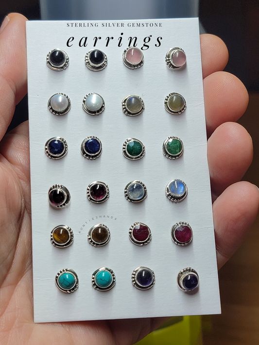 Goddess Gear: Gemstone Round Earrings