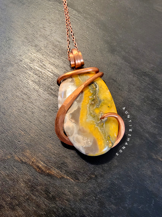 Bumblebee Jasper In Copper Pendant